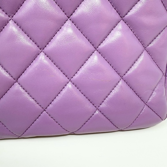 CHANEL Pick Me Up Hobo Small Logo Chain Lambskin Quilted Purple - Picture 7 of 16